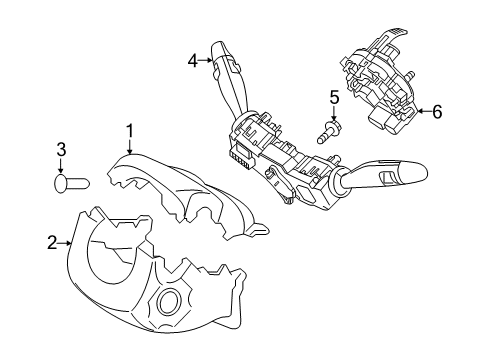 2022 Hyundai Ioniq Shroud, Switches & Levers Switch Assembly-Multifunction Diagram for 93400-G2502