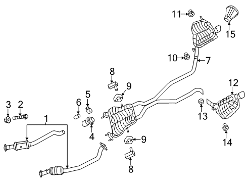 2019 Dodge Durango Exhaust Components EXHAUST Diagram for 68496766AA