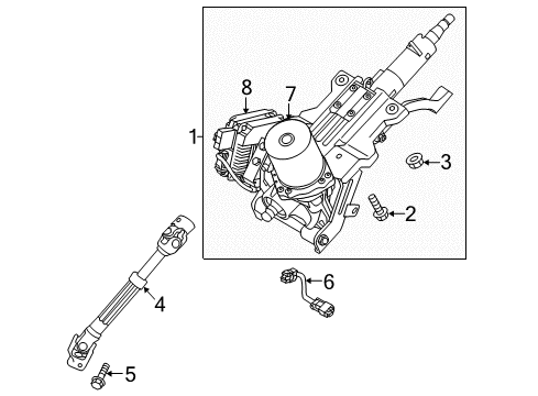 2019 Kia Cadenza Steering Column & Wheel, Steering Gear & Linkage Controller Assembly-MDPS Diagram for 56340F6090