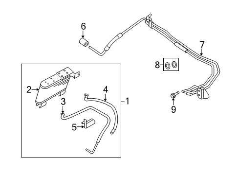 2006 Mercury Mountaineer Oil Cooler Cooler Assembly Diagram for 6L2Z-7A095-E