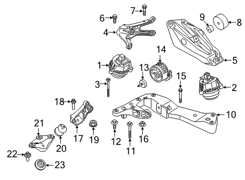 2021 BMW X3 Engine & Trans Mounting Transmission Cross Member Diagram for 22328486998