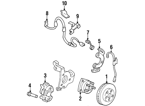 1995 Buick Riviera Front Brakes Bolt Kit, Front Brake Caliper Diagram for 18029832