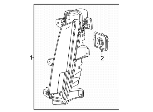 2021 Cadillac Escalade Daytime Running Lamp Components Daytime Run Lamp Diagram for 84873045