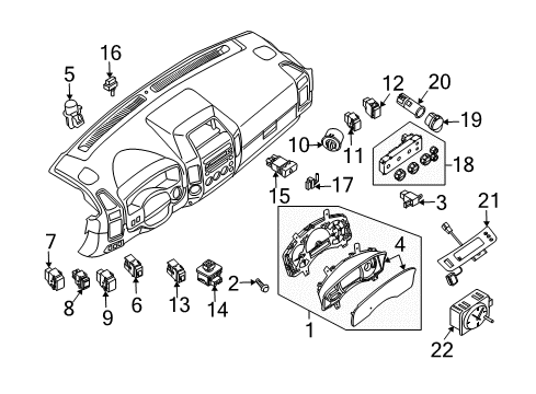 2005 Infiniti QX56 Switches Meter Assembly-COMP/TEMP Diagram for 24834-7S503