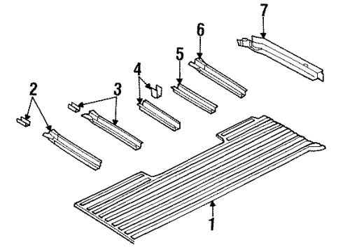 1998 Dodge Ram 1500 Pick Up Box - Floor Panel Box Floor Diagram for 55275374