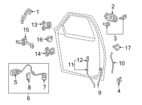 2004 Ford F-150 Door & Components Latch Assembly Diagram for 6L3Z-1521812-A