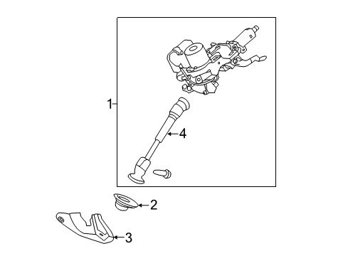 2017 Nissan Rogue Steering Column & Wheel, Steering Gear & Linkage Cover Assy-Hole Diagram for 48950-5HA0A