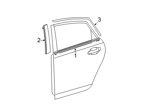 2012 Toyota Prius Plug-In Exterior Trim - Rear Door Applique Diagram for 75762-47020