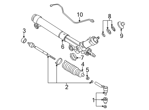 2008 Chevrolet Express 2500 P/S Pump & Hoses, Steering Gear & Linkage Rod Kit, Steering Linkage Inner Tie Diagram for 26095474