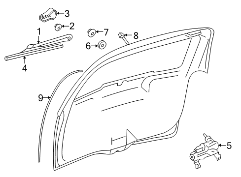 2005 Saturn Relay Wiper & Washer Components Wiper Motor Nut Diagram for 11561991