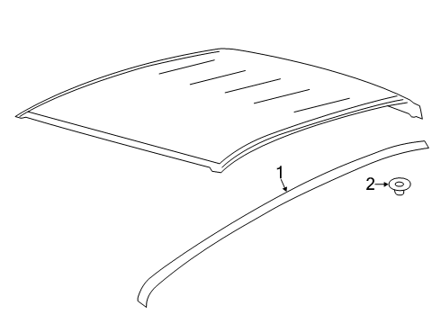 2021 Ford Ranger Exterior Trim - Cab Roof Molding Diagram for KB3Z-2651700-A