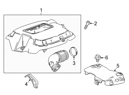 2015 GMC Canyon Engine Appearance Cover Engine Cover Clamp Diagram for 94775948