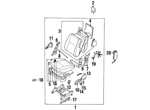 1998 Infiniti Q45 Front Seat Components FINISHER Assembly-Cushion, Front Seat L Diagram for 87380-6P662