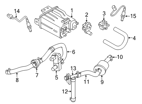 2016 Infiniti QX60 Emission Components Tube EVAPORATOR Control Diagram for 14912-3KY1A