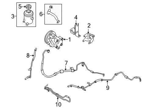 2008 Kia Rio P/S Pump & Hoses, Steering Gear & Linkage Hose-Suction Diagram for 57530-1G000