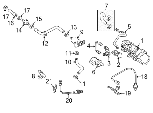 2019 Genesis G80 Emission Components PCV Valve Diagram for 267403F300