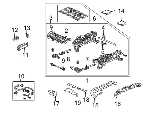 2005 Acura TL Tracks & Components Cap, End (Lower) Diagram for 81261-S0K-003