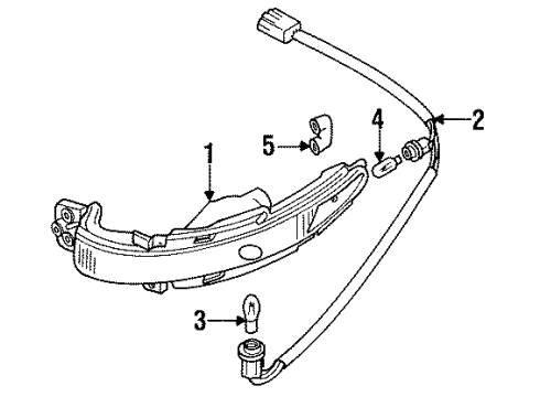 1995 Ford Probe Bulbs Lens & Housing Diagram for F32Z13200B