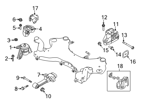 2021 Hyundai Tucson Engine & Trans Mounting Bracket Assembly-Transmission Support Diagram for 45211-3F800