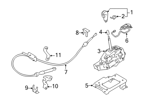 2011 Infiniti QX56 Center Console Knob Assy-Control Lever, Auto Diagram for 34910-1LA3A