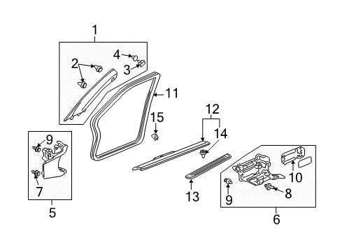 2005 Honda Accord Interior Trim - Pillars, Rocker & Floor Garnish Assy., R. FR. Pillar *YR239L* (KI IVORY) Diagram for 84101-SDP-A02ZB
