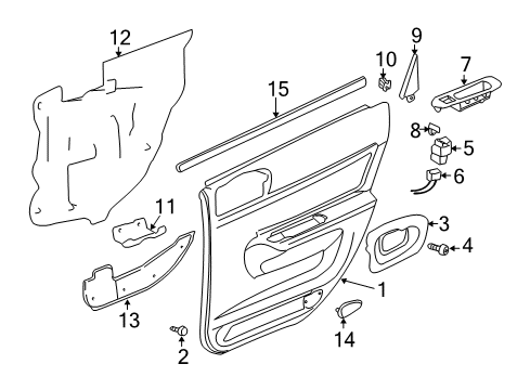 2001 Chevrolet Impala Interior Trim - Rear Door Handle Bezel Screw Diagram for 11513849