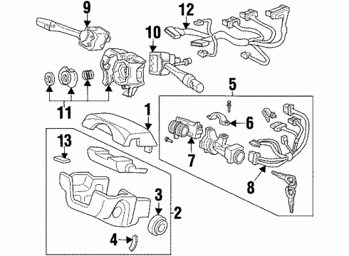 2001 Honda Prelude Switches Switch, Steering Diagram for 35130-S0A-003