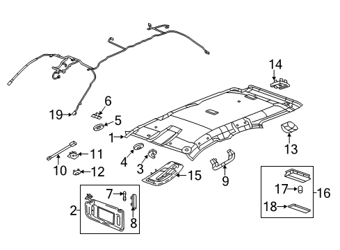 2012 Chevrolet Equinox Interior Trim - Roof Headliner Diagram for 22848489
