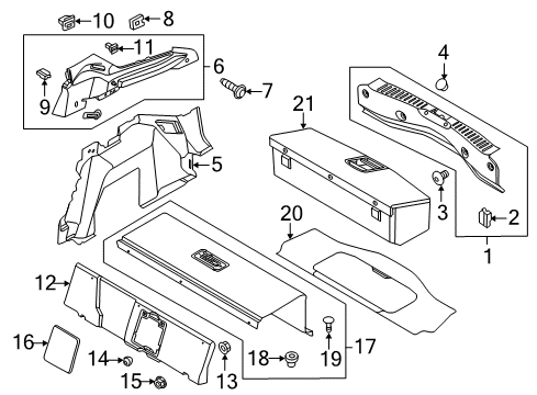 2015 Ford Focus Interior Trim - Rear Body Trunk Side Trim Diagram for CV6Z-5831148-DA