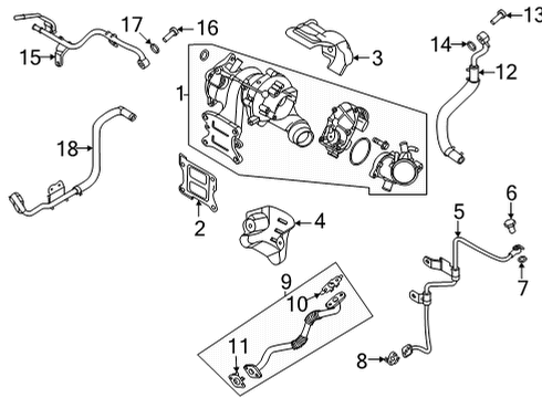 2022 Hyundai Elantra Turbocharger & Components Pipe Assembly-Water Outlet Tc Diagram for 28236-2M900