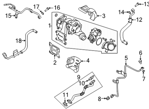 2021 Hyundai Elantra Turbocharger Solenoid Valve & Hose Diagram for 39400-2M500