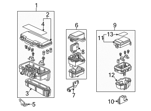 2007 Honda S2000 Electrical Components Box Assembly, Sub-Fuse Diagram for 38230-S2A-A12