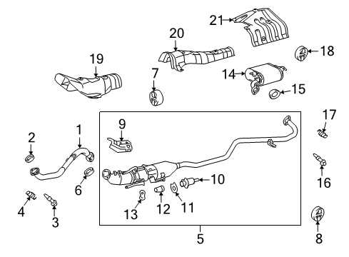 2011 Lexus HS250h Exhaust Components Exhaust Tail Pipe Assembly Diagram for 17430-28A20