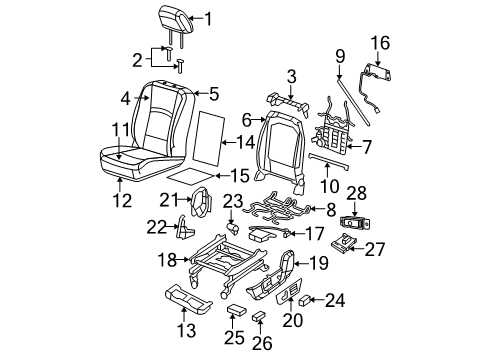 2010 Dodge Ram 1500 Front Seat Components Pad-Seat Back Diagram for 4610135AA