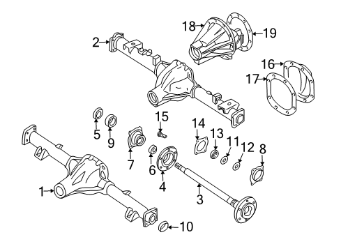 2002 Nissan Xterra Axle Housing - Rear Nut Lock Rear AXL Diagram for 43084-R9000