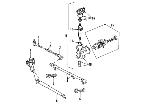 1995 Isuzu Rodeo P/S Pump & Hoses, Steering Gear & Linkage Lever Assembly, Relay Diagram for 8-97039-326-1