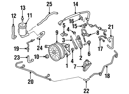 1998 Acura CL Powertrain Control Hose, Oil Cooler Diagram for 53732-SV4-000