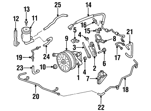 1998 Acura CL Powertrain Control Hose, Oil Tank Diagram for 53733-SV7-A00