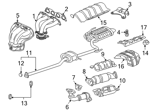 2003 Honda Accord Exhaust Manifold Bolt, Special (10X22) Diagram for 90010-PE2-900