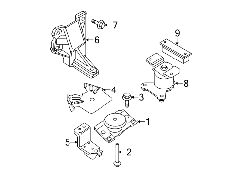 2012 Nissan Frontier Engine & Trans Mounting Bolt Diagram for 11298-ZS00A