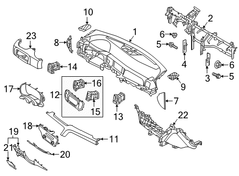 2018 Kia Sportage Instrument Panel Panel Assembly-Crash Pad Diagram for 84760D9000CBJ