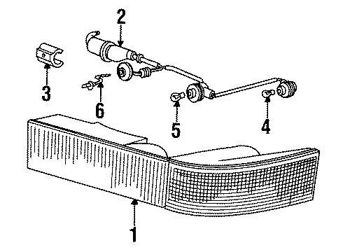 1995 BMW 850CSi Combination Lamps Coupe Turn Signal Light Lens Left Diagram for 63111383945