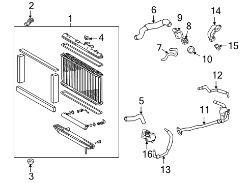 2002 Lexus GS300 Radiator & Components Hose, Radiator, Inlet Diagram for 16571-46200