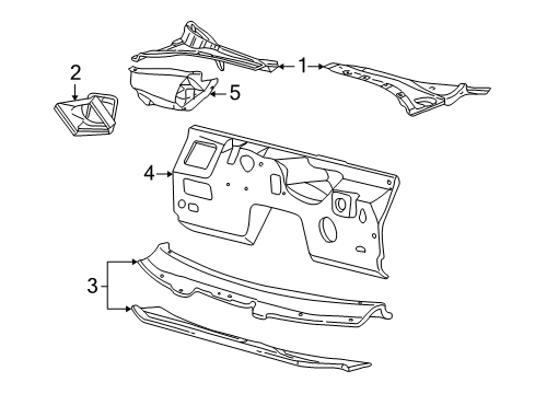 2004 Lincoln LS Cowl Outlet Duct Diagram for 3W4Z-5401935-AA