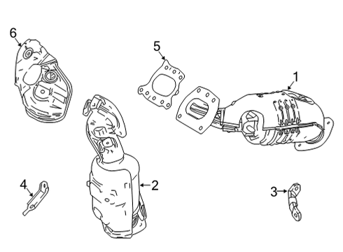 2020 Toyota Highlander Exhaust Manifold Exhaust Manifold Diagram for 17140-0P350