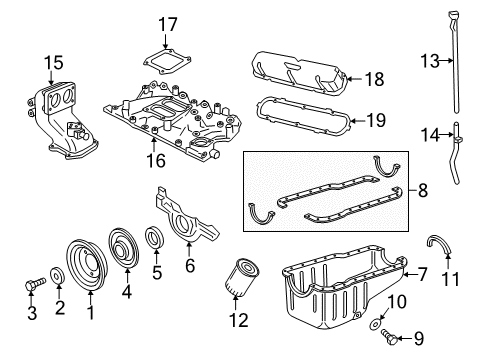 1994 Ford E-350 Econoline Intake Manifold Intake Manifold Gasket Diagram for E7TZ-9H486-A