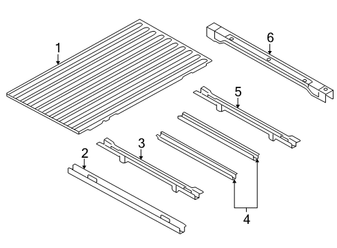 2014 Ram 3500 Pick Up Box - Floor Panel-Box Floor Diagram for 68141815AB