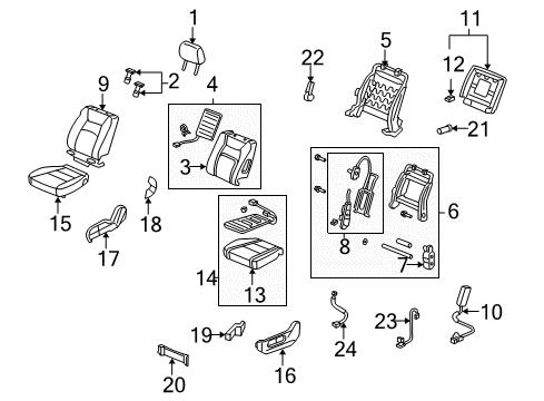 2008 Honda Ridgeline Heated Seats Switch Assembly, Driver Side Heated Seat (Dark Gray) Diagram for 35650-SJC-A01ZB