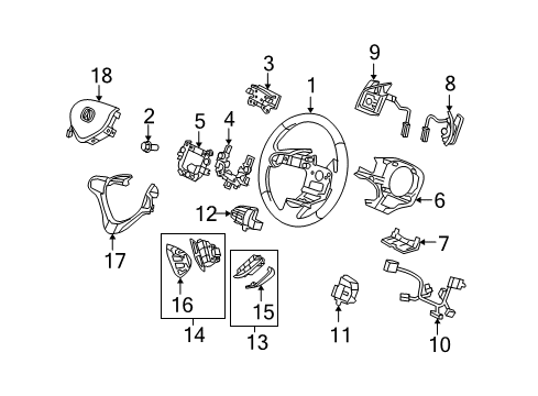 2010 Acura TSX Steering Column & Wheel, Steering Gear & Linkage Switch Assembly, Passenger Side Paddle Shift (Graphite Black) Diagram for 78560-TL0-A81ZB