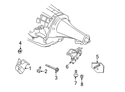 2012 Ram 1500 Engine & Trans Mounting Bracket-Transmission Mount Diagram for 55366616AG